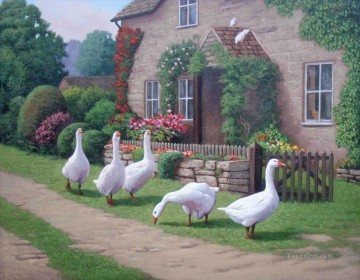 Fowl Painting - GOOSE FARM